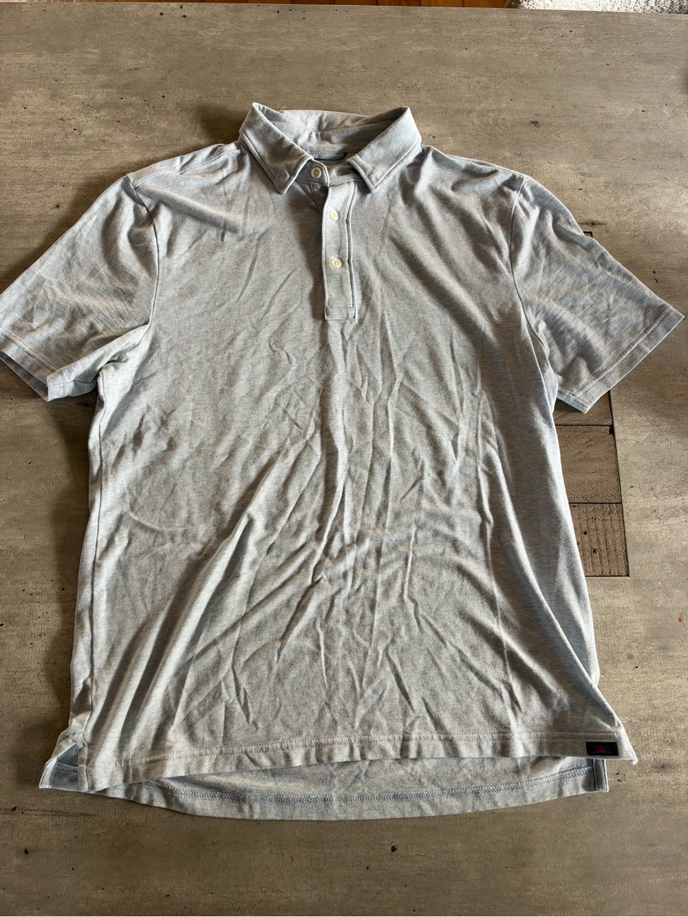 Faherty Light Gray Short-Sleeve Polo